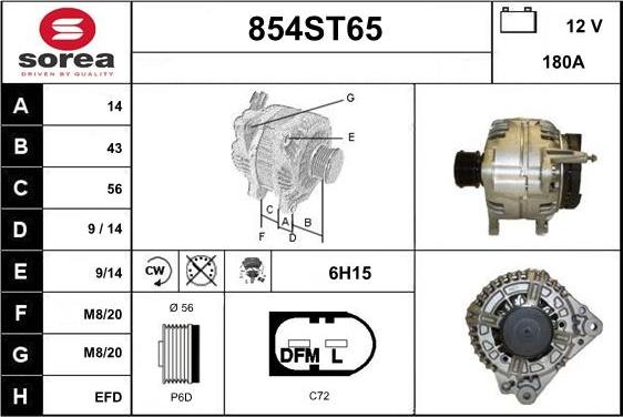 STARTCAR 854ST65 - Alternateur cwaw.fr