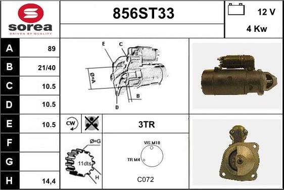 STARTCAR 856ST33 - Démarreur cwaw.fr