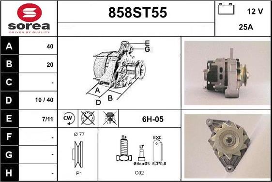 STARTCAR 858ST55 - Alternateur cwaw.fr