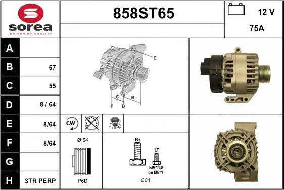 STARTCAR 858ST65 - Alternateur cwaw.fr