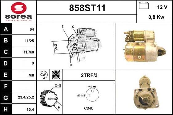 STARTCAR 858ST11 - Démarreur cwaw.fr