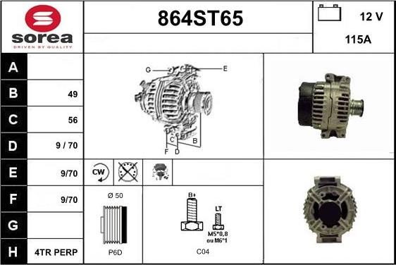 STARTCAR 864ST65 - Alternateur cwaw.fr