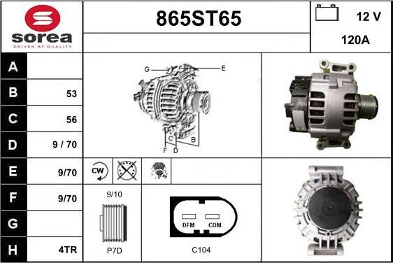 STARTCAR 865ST65 - Alternateur cwaw.fr