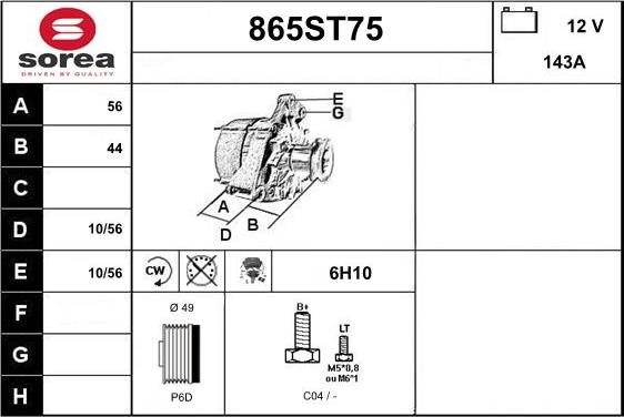 STARTCAR 865ST75 - Alternateur cwaw.fr