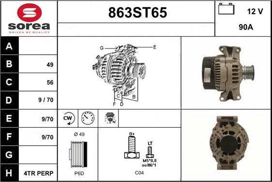 STARTCAR 863ST65 - Alternateur cwaw.fr