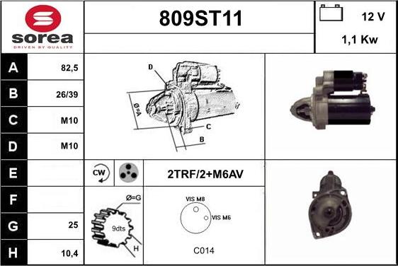 STARTCAR 809ST11 - Démarreur cwaw.fr