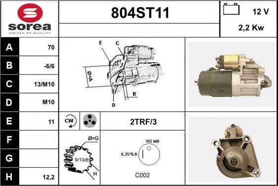 STARTCAR 804ST11 - Démarreur cwaw.fr