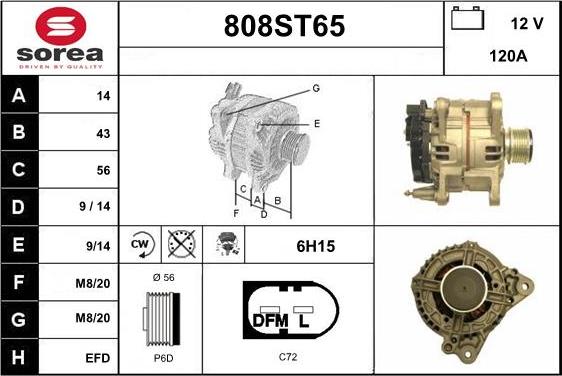 STARTCAR 808ST65 - Alternateur cwaw.fr