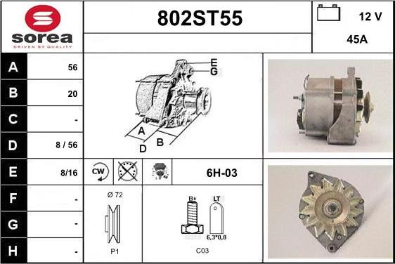 STARTCAR 802ST55 - Alternateur cwaw.fr