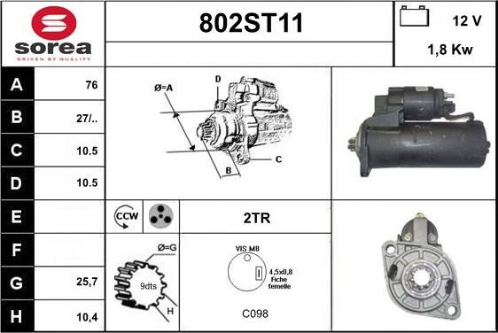 STARTCAR 802ST11 - Démarreur cwaw.fr