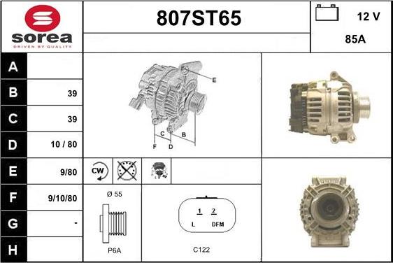 STARTCAR 807ST65 - Alternateur cwaw.fr