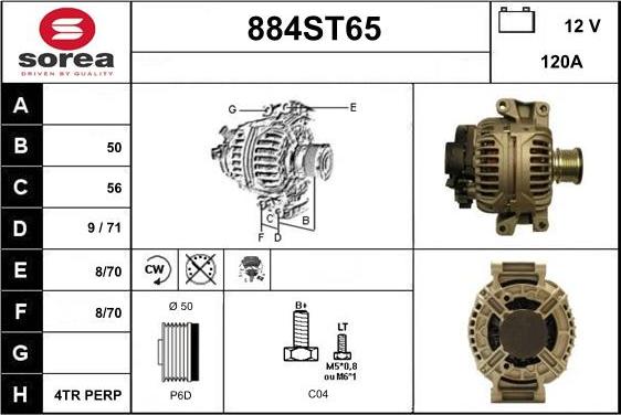 STARTCAR 884ST65 - Alternateur cwaw.fr