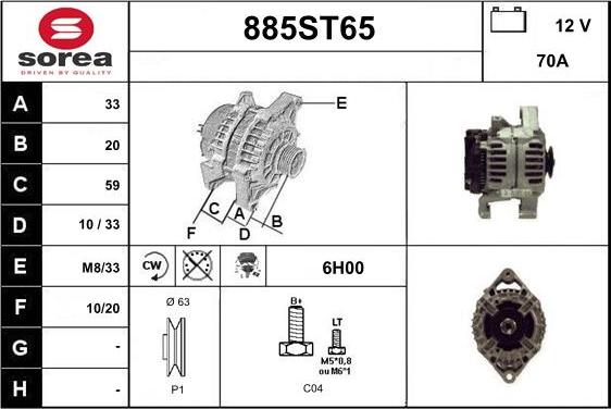 STARTCAR 885ST65 - Alternateur cwaw.fr