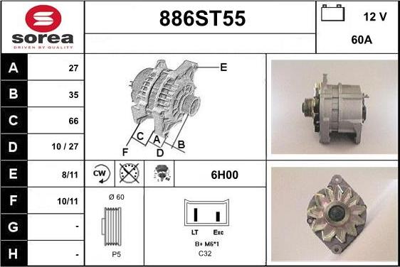 STARTCAR 886ST55 - Alternateur cwaw.fr