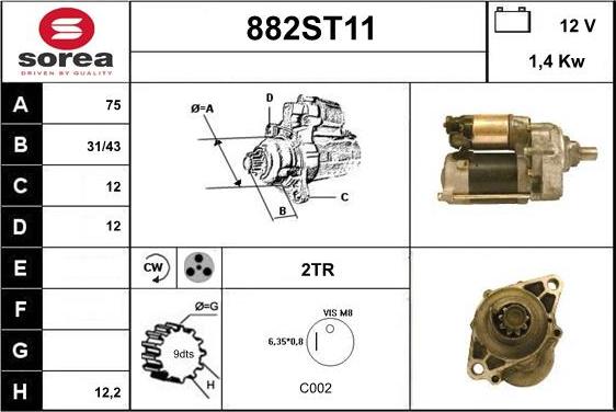 STARTCAR 882ST11 - Démarreur cwaw.fr