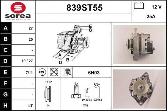 STARTCAR 839ST55 - Alternateur cwaw.fr