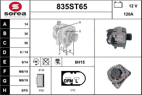 STARTCAR 835ST65 - Alternateur cwaw.fr