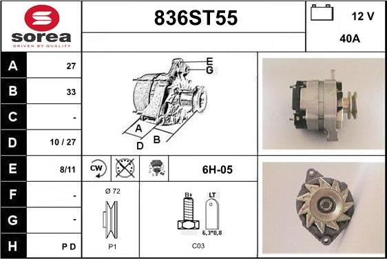 STARTCAR 836ST55 - Alternateur cwaw.fr