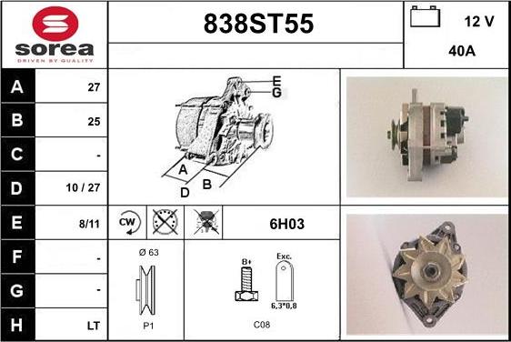 STARTCAR 838ST55 - Alternateur cwaw.fr