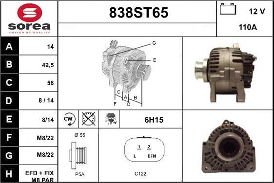 STARTCAR 838ST65 - Alternateur cwaw.fr