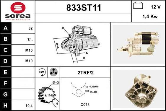 STARTCAR 833ST11 - Démarreur cwaw.fr