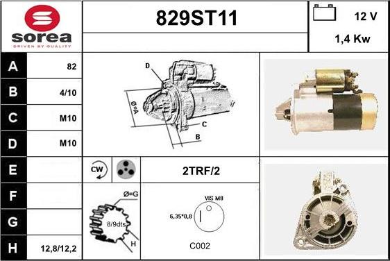 STARTCAR 829ST11 - Démarreur cwaw.fr