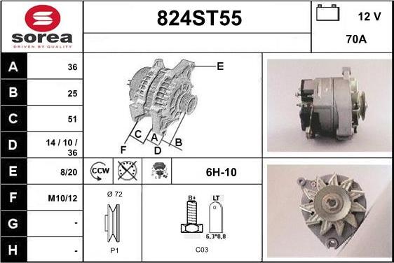 STARTCAR 824ST55 - Alternateur cwaw.fr