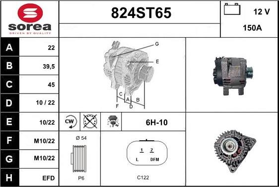 STARTCAR 824ST65 - Alternateur cwaw.fr