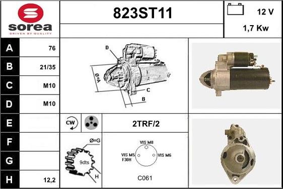 STARTCAR 823ST11 - Démarreur cwaw.fr