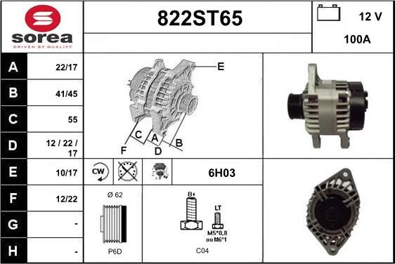 STARTCAR 822ST65 - Alternateur cwaw.fr