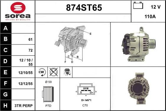 STARTCAR 874ST65 - Alternateur cwaw.fr