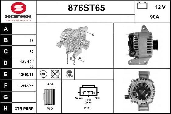 STARTCAR 876ST65 - Alternateur cwaw.fr