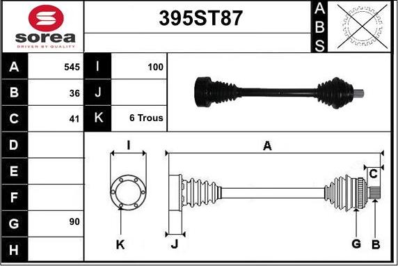 STARTCAR 395ST87 - Arbre de transmission cwaw.fr