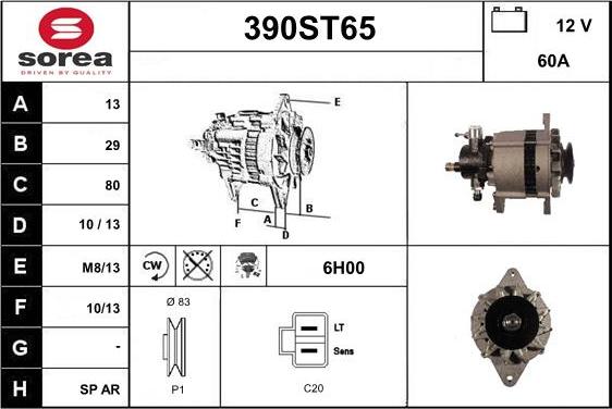 STARTCAR 390ST65 - Alternateur cwaw.fr