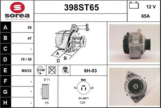 STARTCAR 398ST65 - Alternateur cwaw.fr