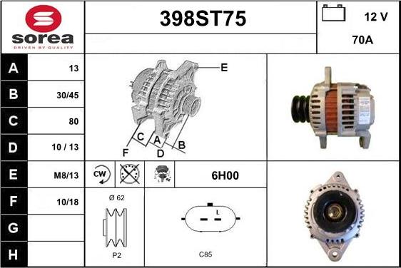 STARTCAR 398ST75 - Alternateur cwaw.fr