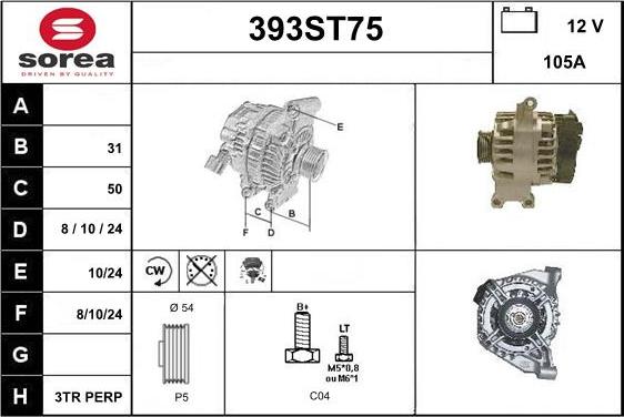 STARTCAR 393ST75 - Alternateur cwaw.fr