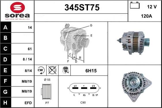 STARTCAR 345ST75 - Alternateur cwaw.fr