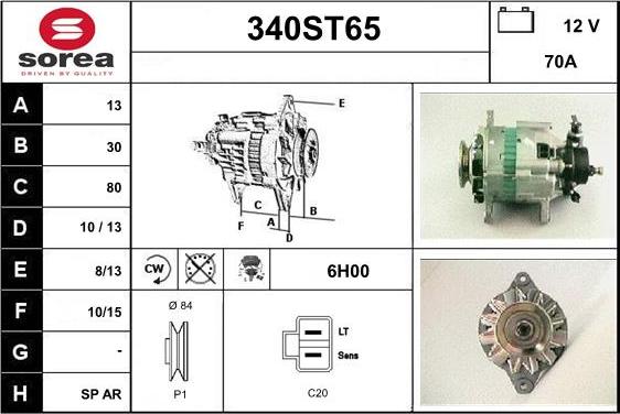 STARTCAR 340ST65 - Alternateur cwaw.fr