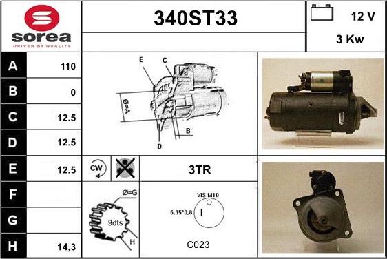 STARTCAR 340ST33 - Démarreur cwaw.fr