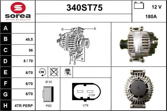 STARTCAR 340ST75 - Alternateur cwaw.fr