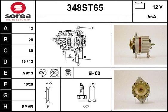 STARTCAR 348ST65 - Alternateur cwaw.fr