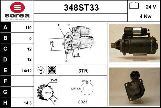 STARTCAR 348ST33 - Démarreur cwaw.fr