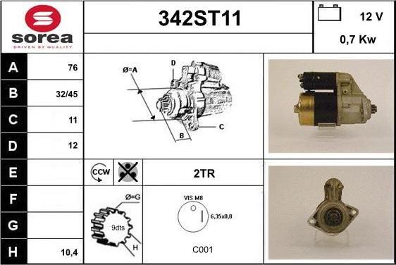 STARTCAR 342ST11 - Démarreur cwaw.fr