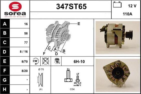 STARTCAR 347ST65 - Alternateur cwaw.fr