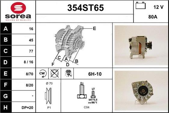 STARTCAR 354ST65 - Alternateur cwaw.fr