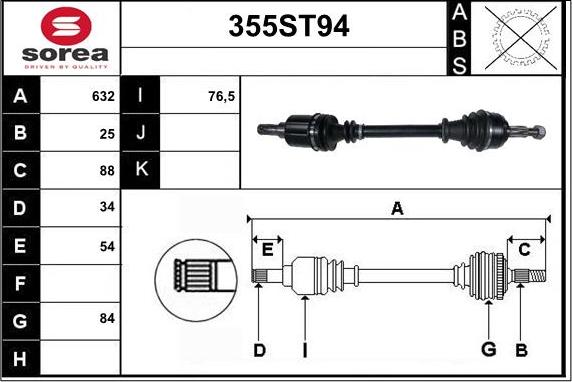 STARTCAR 355ST94 - Arbre de transmission cwaw.fr