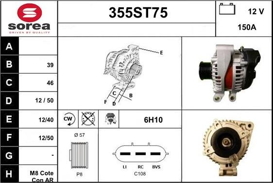 STARTCAR 355ST75 - Alternateur cwaw.fr