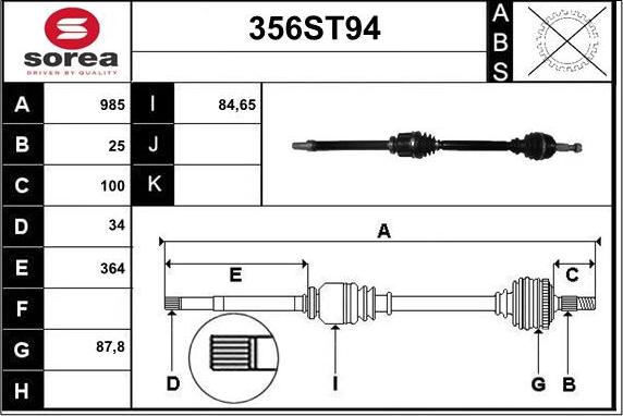 STARTCAR 356ST94 - Arbre de transmission cwaw.fr