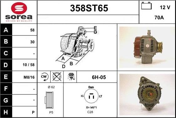 STARTCAR 358ST65 - Alternateur cwaw.fr